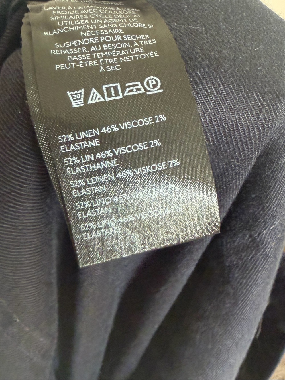 Maeve Colette Linen Stretch Wide Leg Pants Women Size 16W Dark Navy - Picture 6 of 6